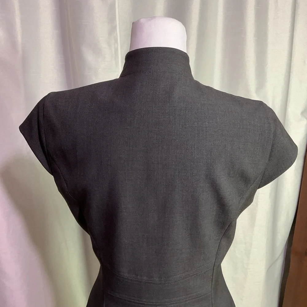 Calvin Klein Grey Wrap Fitted Dress - Picture 9 of 13